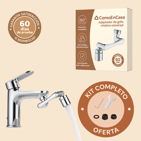 Griflex™ - Grifo extensible 1440° giratorio - Economizador de agua integrado